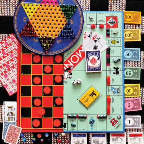 Monopoly, checkers, cards and other games