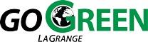 go green la grange logo a globe nestled in the capital G of Green