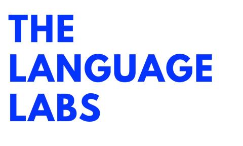 Text reads The Language Labs with each word stacked on top the other